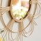 Decorative Flower Shape Woven Rattan Wood Round Modern Hanging Wall Mirror